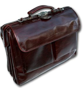 McFermoir Laptoptas XL met 2 voorvakken, ritsvak en trolleyband Donkerbruin