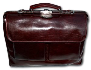 McFermoir Laptoptas XL met 2 voorvakken, ritsvak en trolleyband Donkerbruin