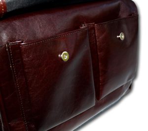 McFermoir Laptoptas XL met 2 voorvakken, ritsvak en trolleyband Donkerbruin
