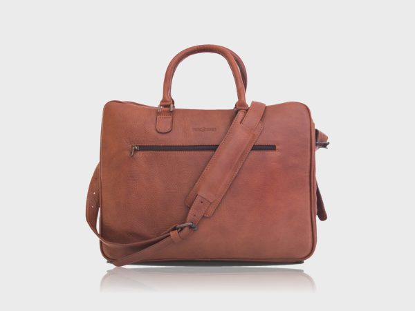 Ruitertassen dokterstas/laptoptas, 77.4021 Soft Bruin met Cognac