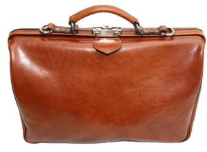 McFermoir 3 vaks laptop-dokterstas cognac met trolley band