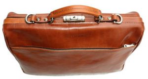 McFermoir 3 vaks laptop-dokterstas cognac met trolley band