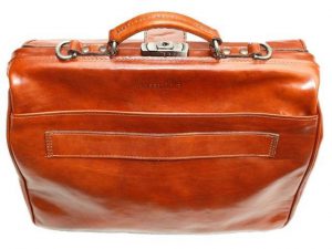 McFermoir 3 vaks laptop-dokterstas cognac met trolley band