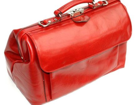 McFermoir dokterstas, rood, groot met A4 voorvak en ritsvak,