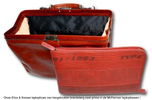 McFermoir 3 vaks laptop-dokterstas oker met trolley band