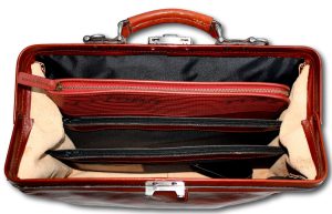 McFermoir 3 vaks laptop-dokterstas oker met trolley band