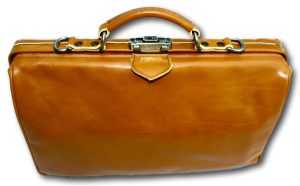 McFermoir 3 vaks laptop-dokterstas oker met trolley band