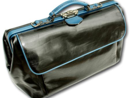 McFermoir dokterstas zwart met lichtblauwe accenten