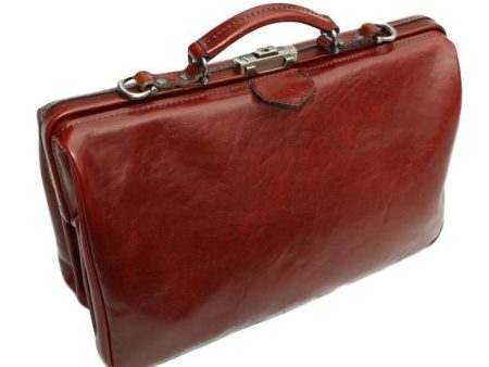 McFermoir 3 vaks Laptop-dokterstas met ritsvak en trolleyband Kastanje