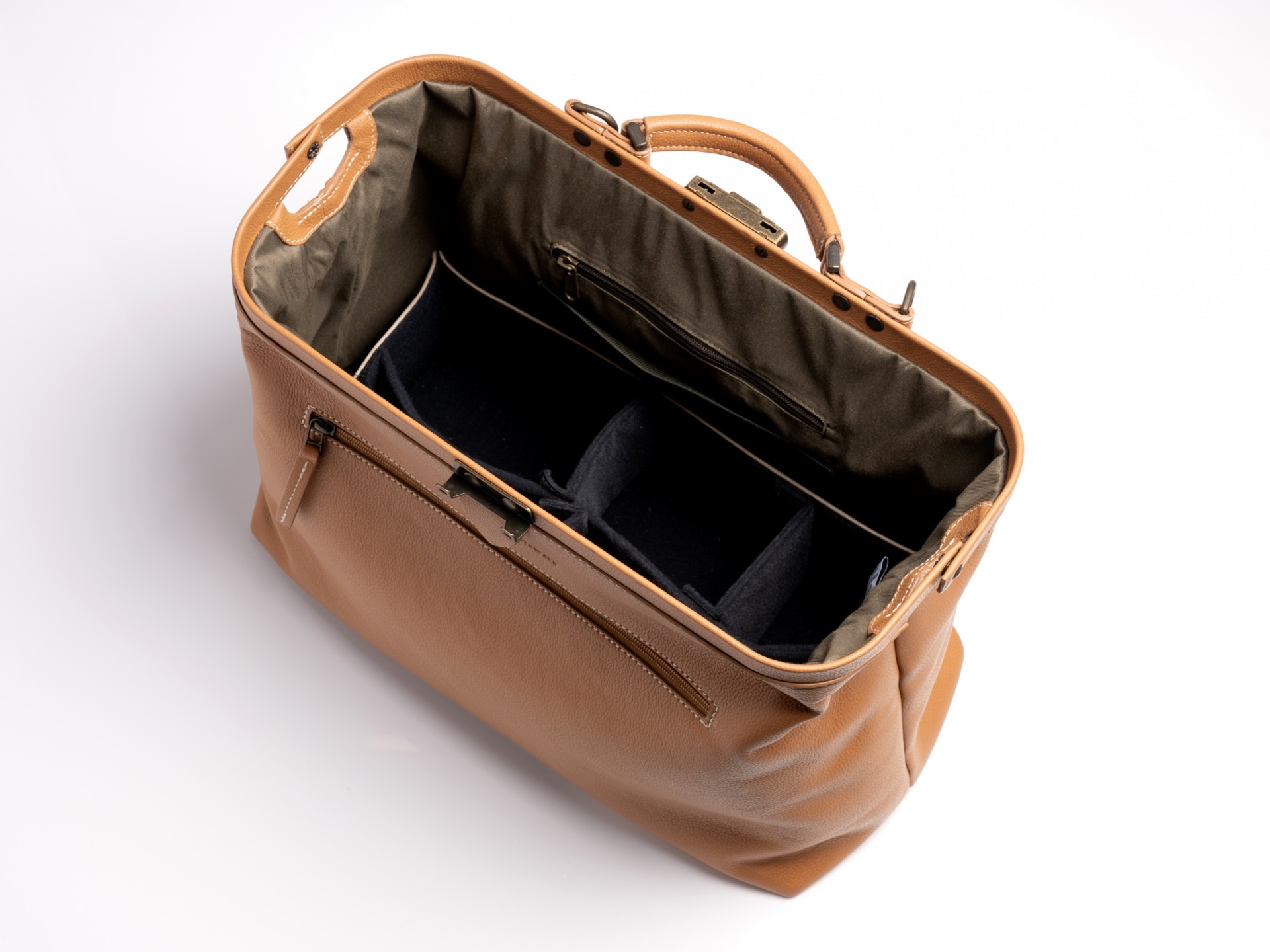 McFermoir dokterstas FA3016 Fashion A4 Camel met extra schouderriem - Afbeelding 10