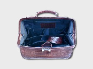 McFermoir dokterstas medium met voorvak bruin met croco-print - Afbeelding 6
