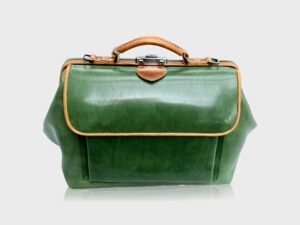McFermoir dokterstas vintage groen met cognac accenten K70+ - Afbeelding 5