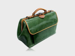 McFermoir dokterstas vintage groen met cognac accenten K70+ - Afbeelding 3