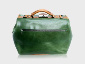 McFermoir dokterstas vintage groen met cognac accenten K70+ - Afbeelding 2