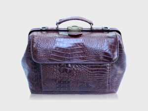 McFermoir dokterstas medium met voorvak bruin met croco-print - Afbeelding 7