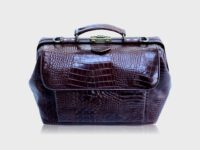 McFermoir dokterstas medium met voorvak bruin met croco-print