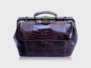 McFermoir dokterstas medium met voorvak bruin met croco-print - Afbeelding 2